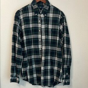 Polo Ralph Lauren Green Plaid Flannel Long Sleeve Button Down Shirt Mens Sz L